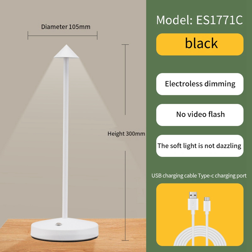 Lampada da Tavolo Led Ricaricabile 1800MAh Lampada da Tavolo Regolazione Touch Moderna per2601 - Foto 11 di 11