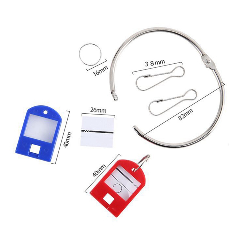 Portable Metal Ring Key Organizer with Spring Hooks &amp; Key Tags with Ring9197