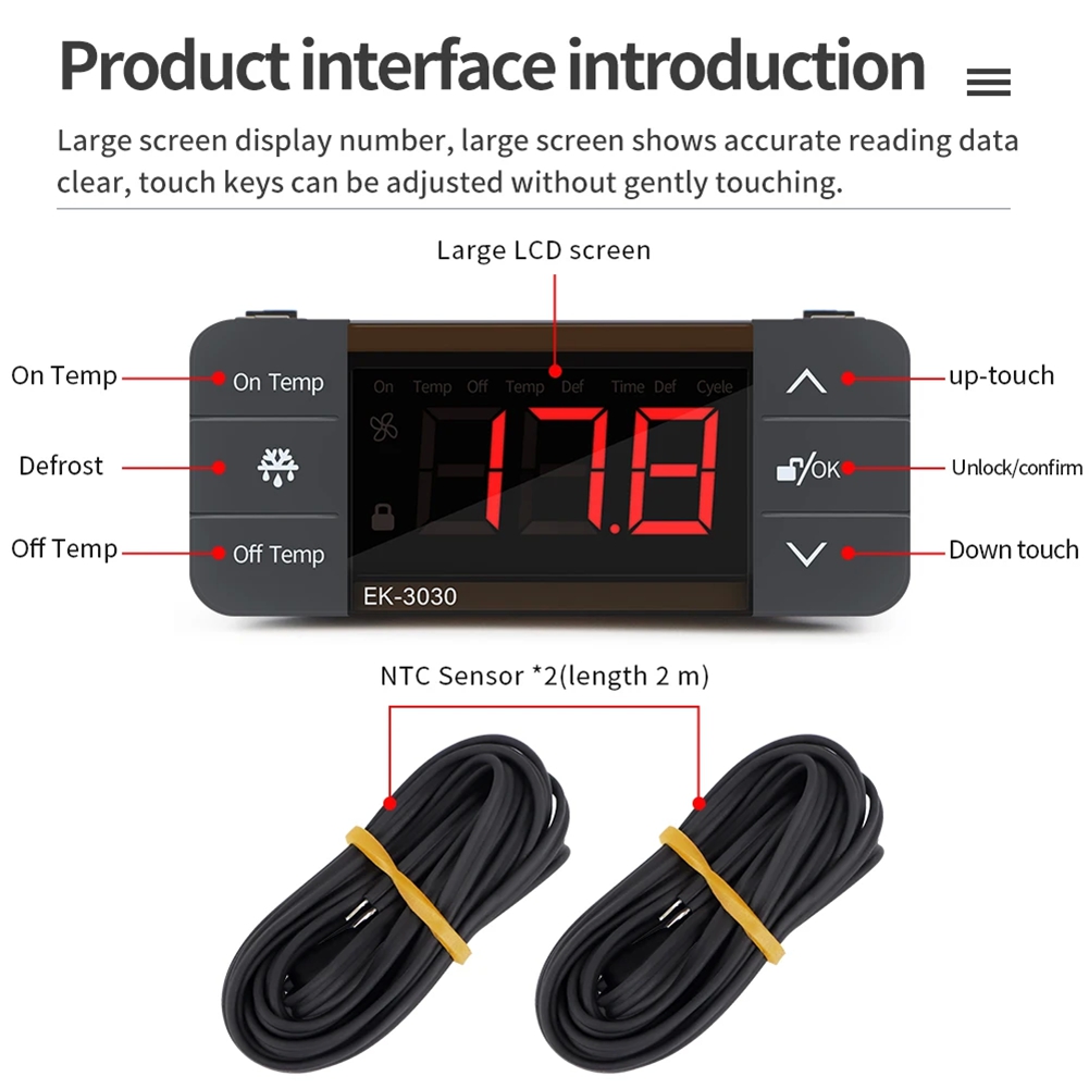 Digital Temperature Controller, 220V, Cooling and Heat Switch, Refrigerator, Kü8187