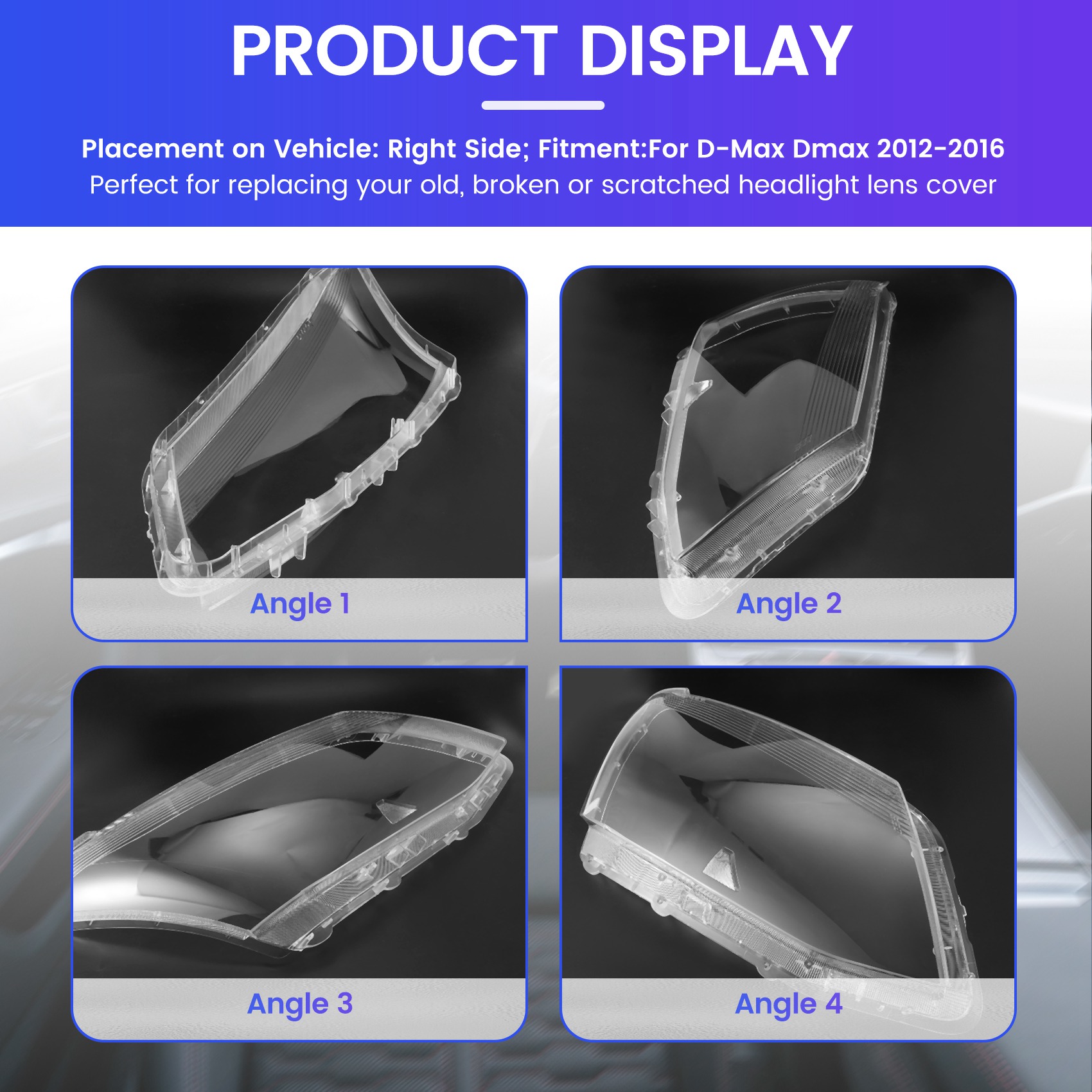 for D-Max Dmax 2012-2016 Car Headlight Lens Cover head light lamp7967