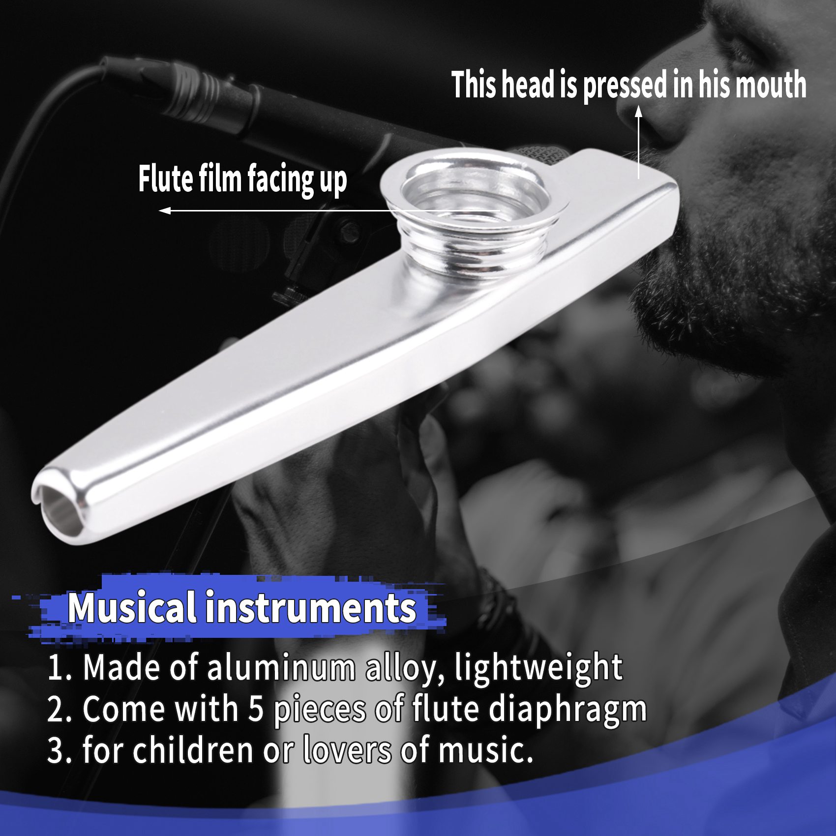 Aluminiumlegierung Metall mit 5 Stück Geschenke Flöte Membran für Kinder2878 - Bild 5 von 16