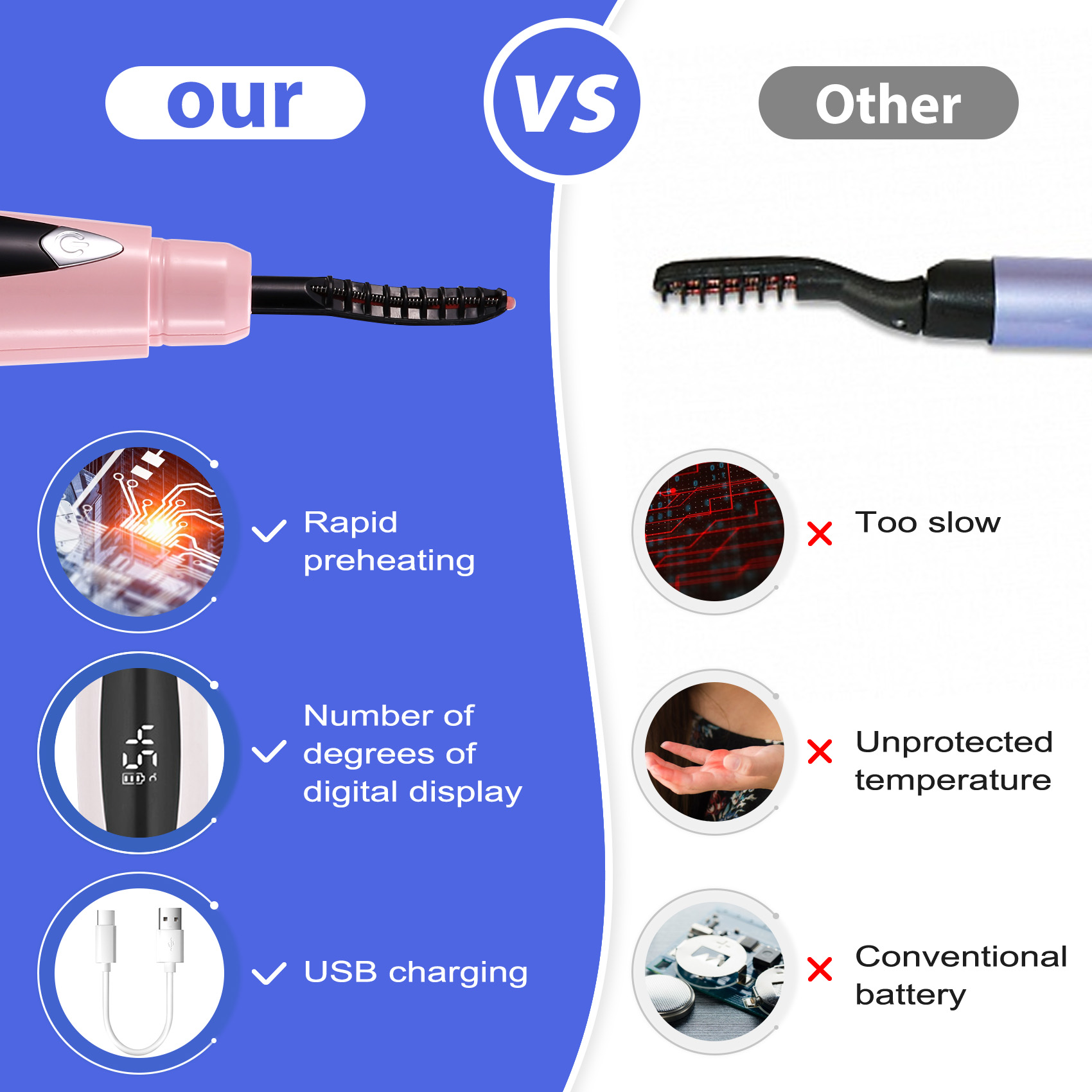 Elektrisch beheizte Wimpernzange USB Ladung Make-up Locken Kit Langanhaltend2305 - Bild 4 von 15