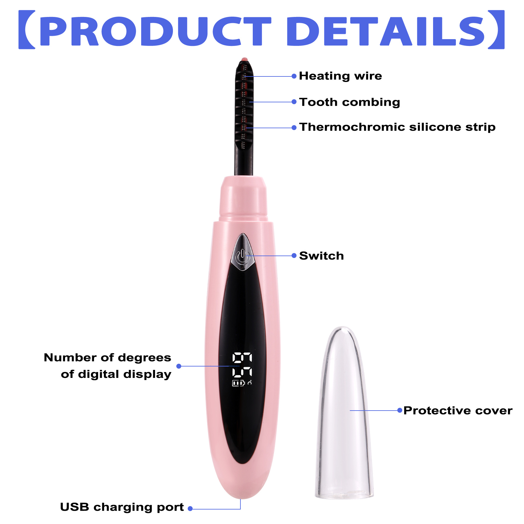 Elektrisch beheizte Wimpernzange USB Ladung Make-up Locken Kit Langanhaltend2305 - Bild 3 von 15