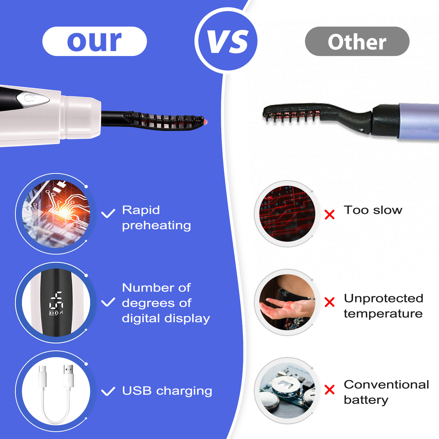 Elektrisch beheizte Wimpernzange USB Ladung Make-up Locken Kit Langanhaltend2305 - Bild 12 von 15