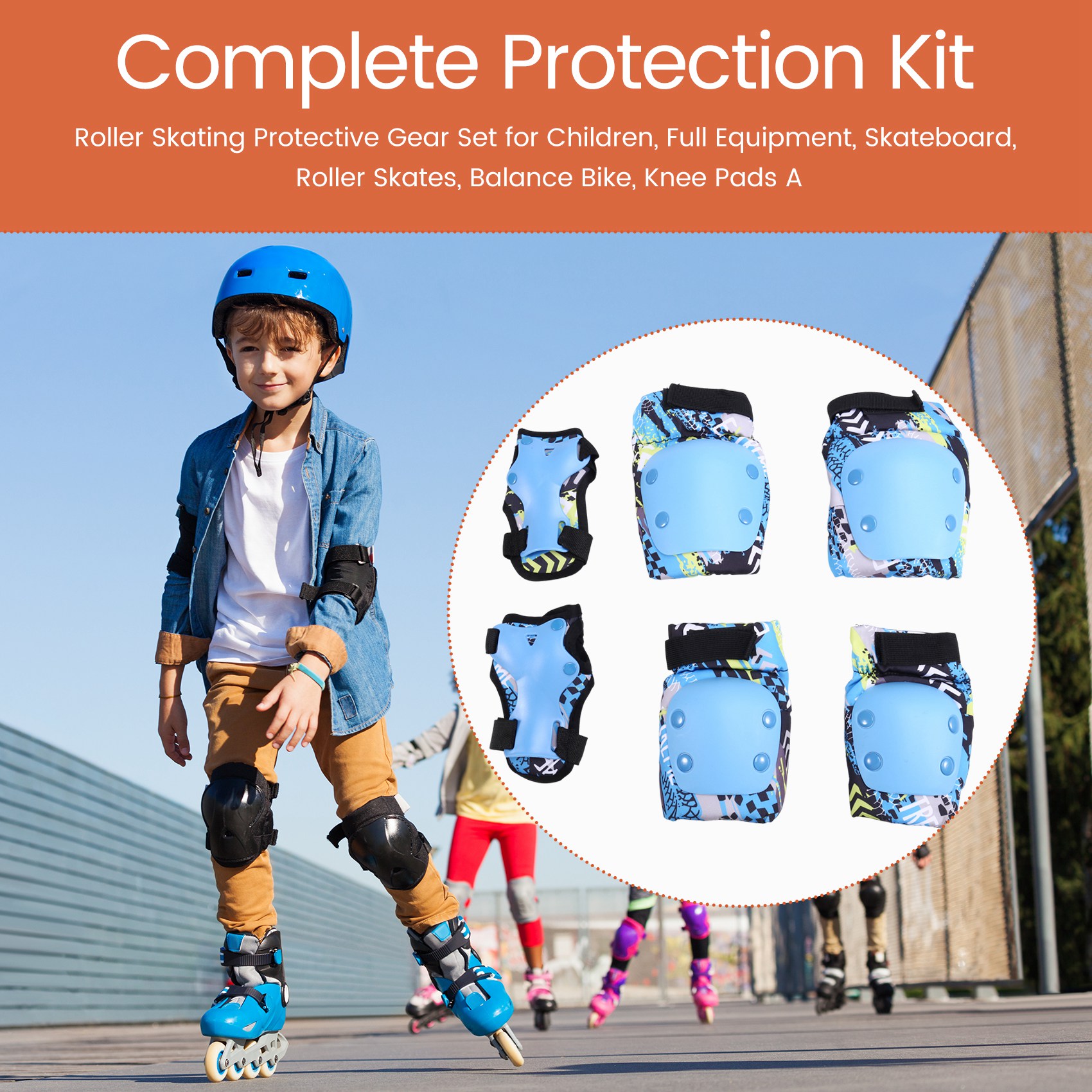 1X(Rollschuh-Schutzausrüstungsset für Kinder, Komplette Ausrüstung, Skatebo8327 - Produktbild 1