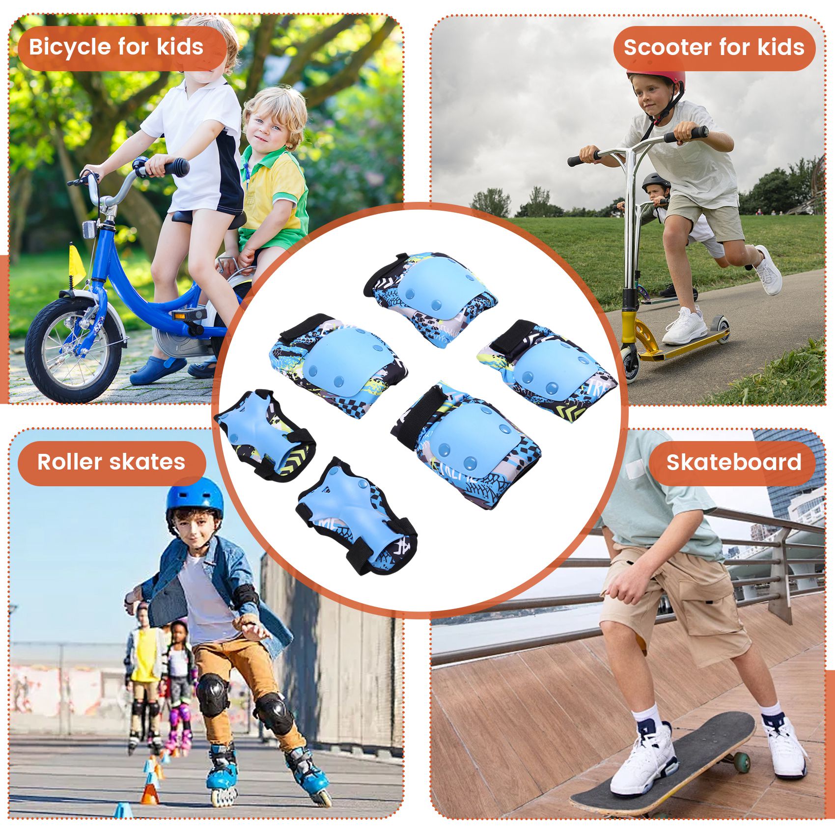 1X(Rollschuh-Schutzausrüstungsset für Kinder, Komplette Ausrüstung, Skatebo8327 - Produktbild 3