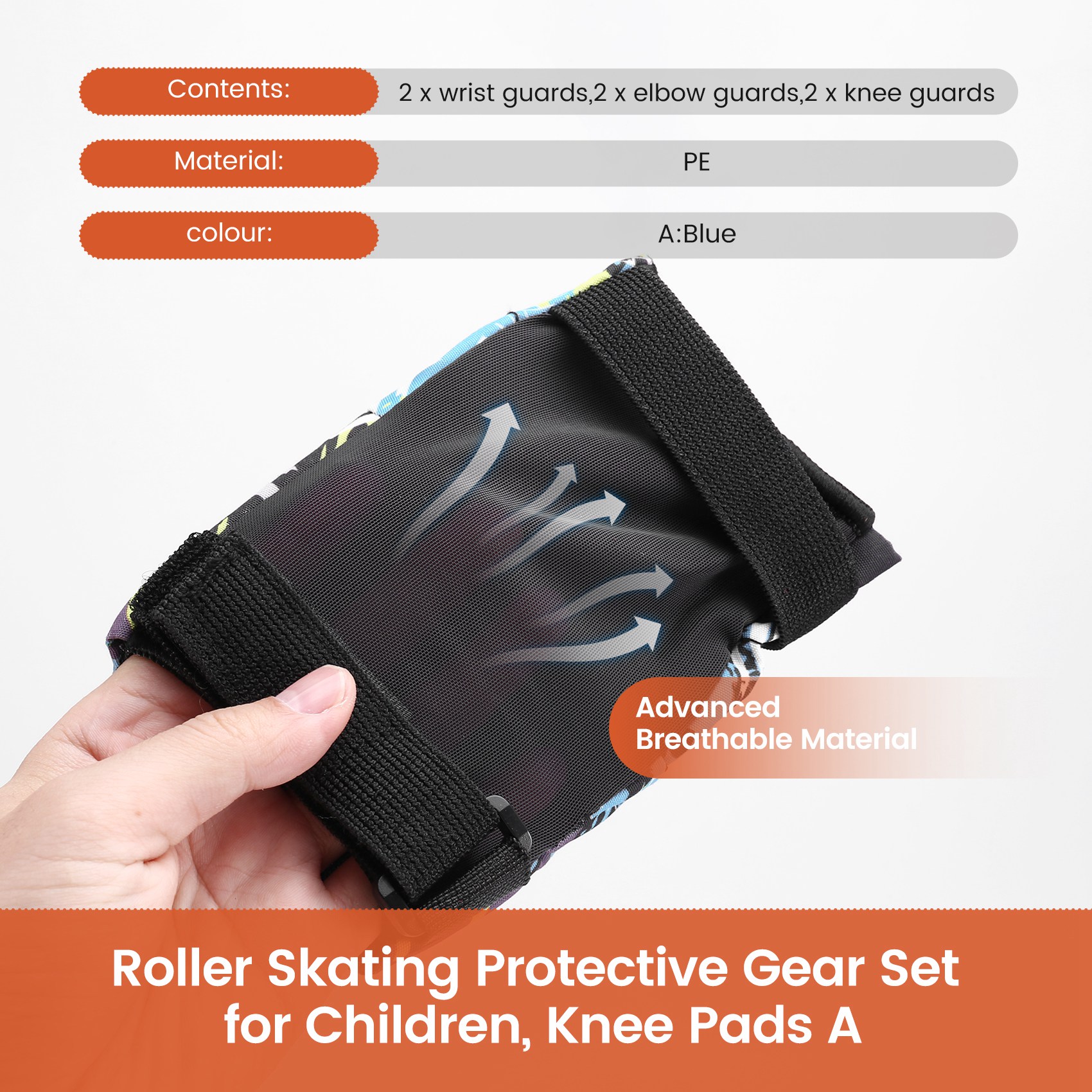 1X(Rollschuh-Schutzausrüstungsset für Kinder, Komplette Ausrüstung, Skatebo8327 - Produktbild 5