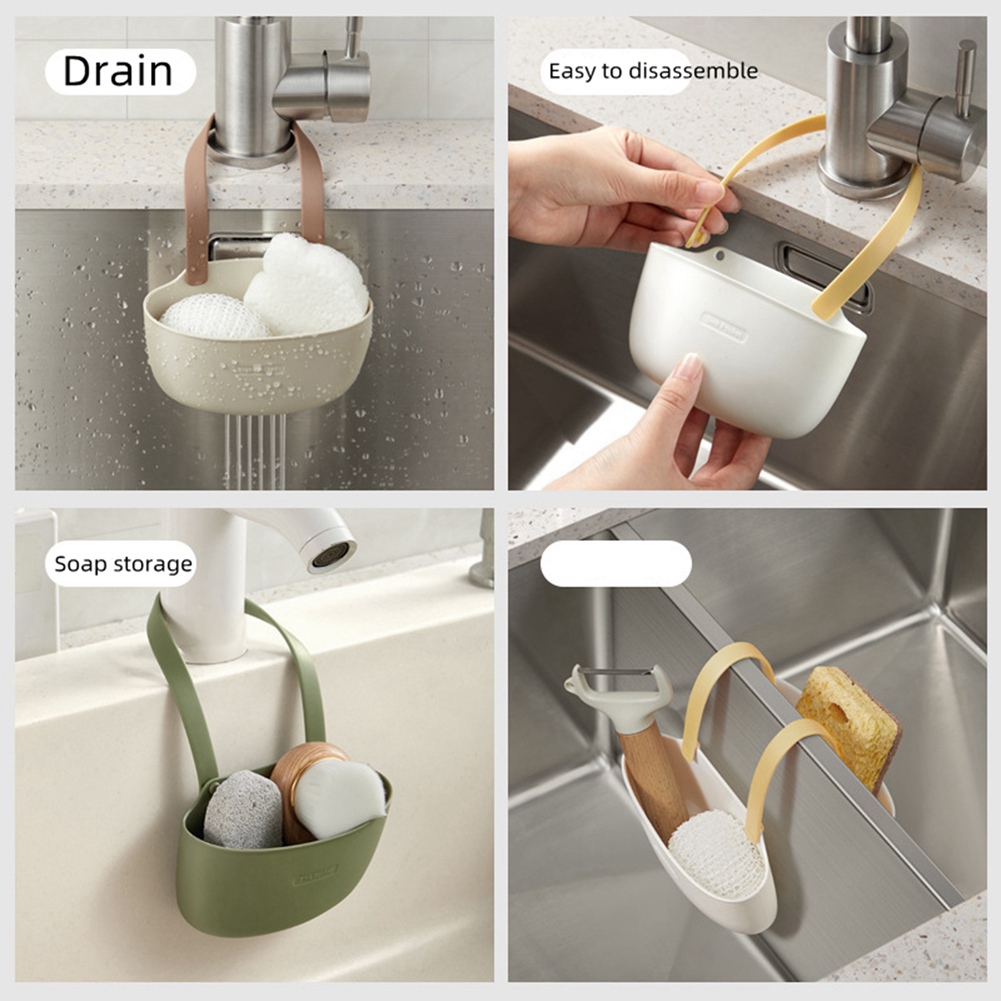 Kitchen Sink Sponges Soap Holder Bathroom Dish Drain Water Basket Storage1610 - Bild 13 von 15