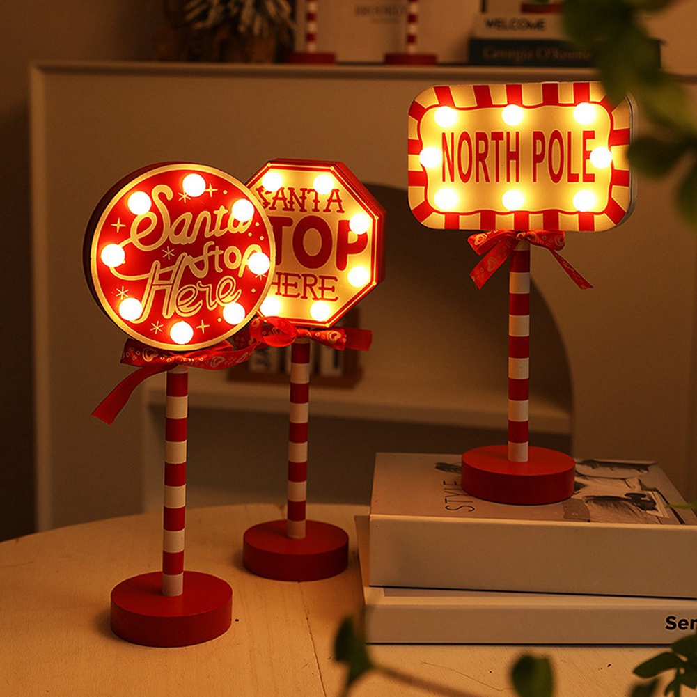 Weihnachtsbeleuchtung im Vintage-Stil, Nordpol-Schild, LED-Licht, Straßensc2835 - Bild 10 von 19