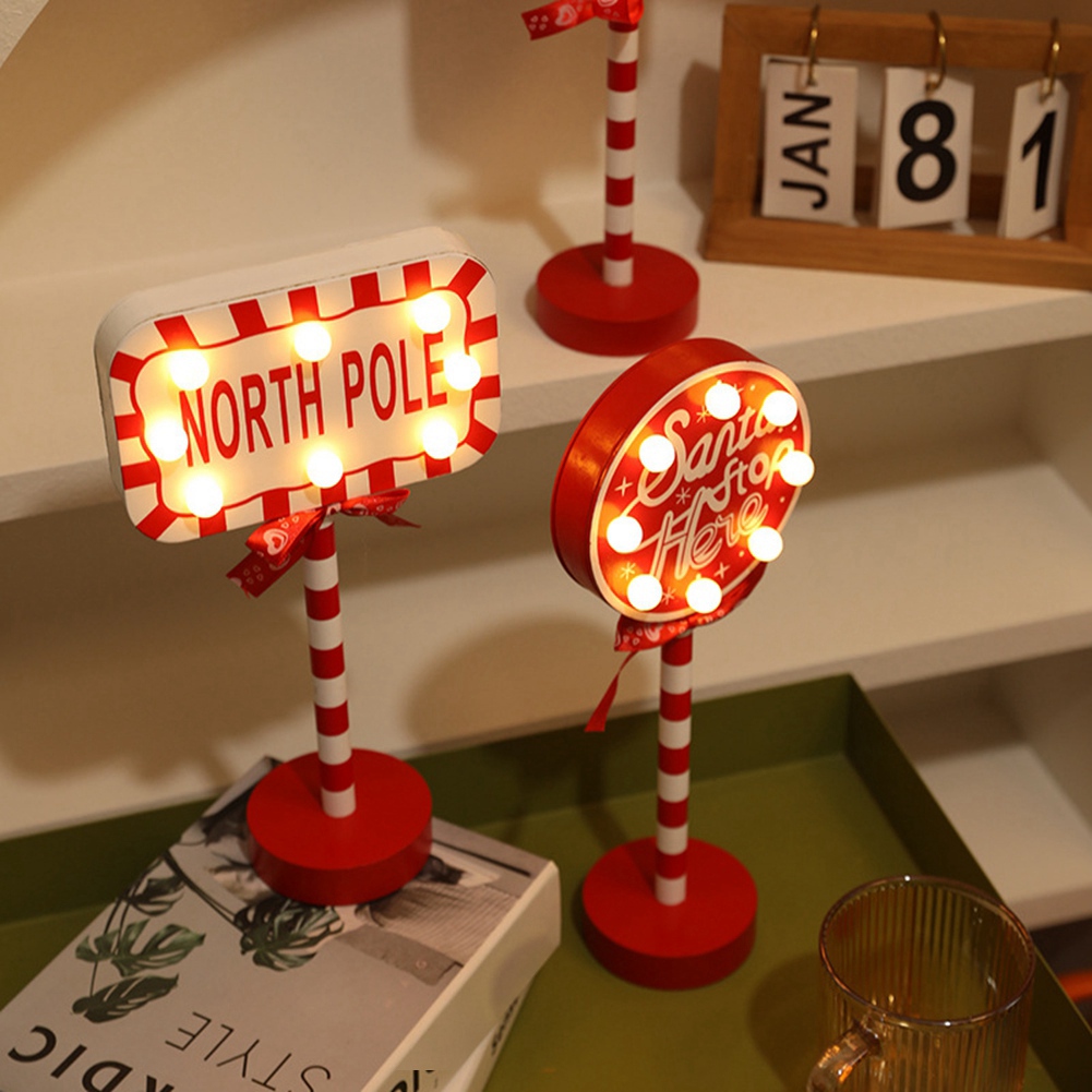 Weihnachtsbeleuchtung im Vintage-Stil, Nordpol-Schild, LED-Licht, Straßensc2835 - Bild 5 von 19