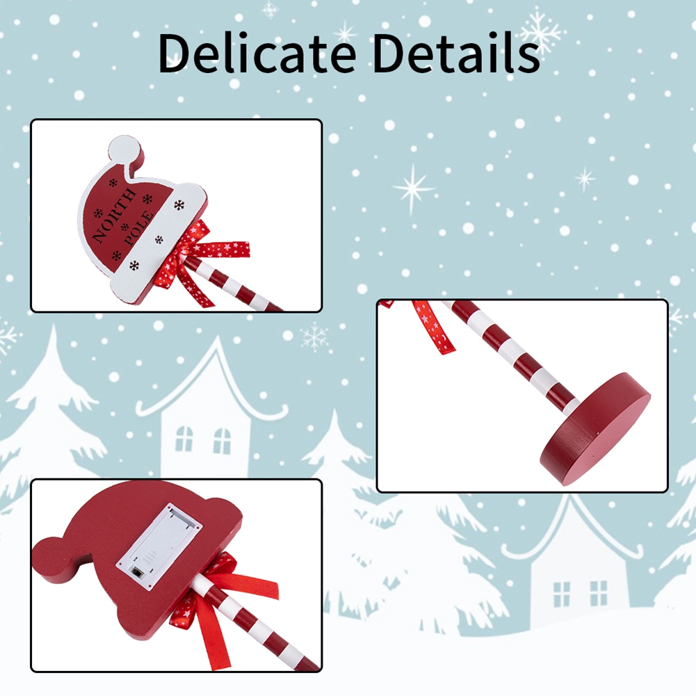 Weihnachtsbeleuchtung im Vintage-Stil, Nordpol-Schild, LED-Licht, Straßensc2835 - Bild 6 von 19