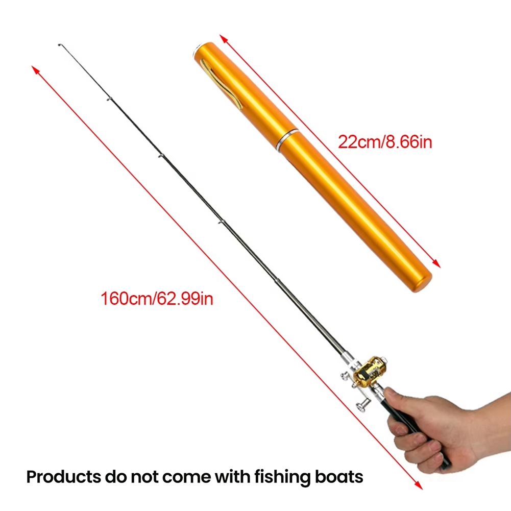 Mini Canna da Pesca Portatile Estensibile a Forma di Penna, Pieghevole da Pescar1489 - Foto 7 di 13