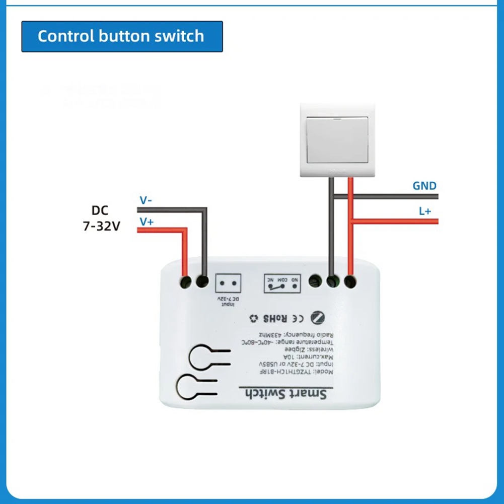 Tuya Smart Zigbee Switch with Temperature Sensor, Passive Dry Contact - Zi2490