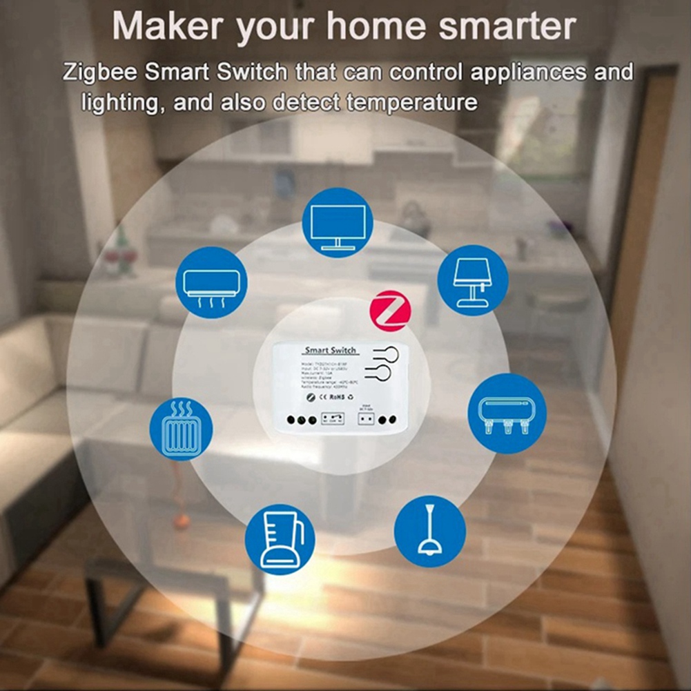 Tuya Smart Zigbee Switch with Temperature Sensor, Passive Dry Contact - Zi2490
