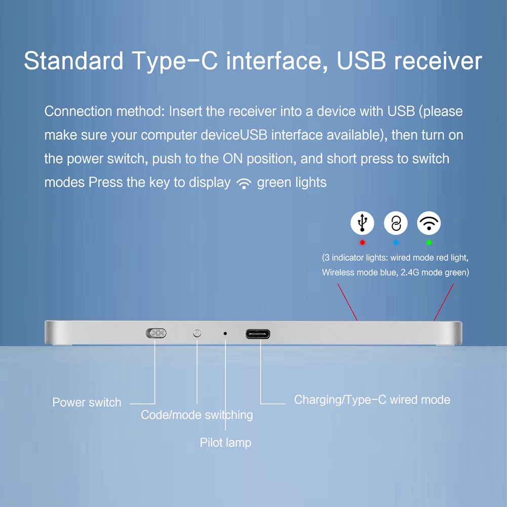 Trackpad Bluetooth Wireless 2.4G Wired Touchpad Touch Pad Rechargeable4521 - Bild 14 von 21
