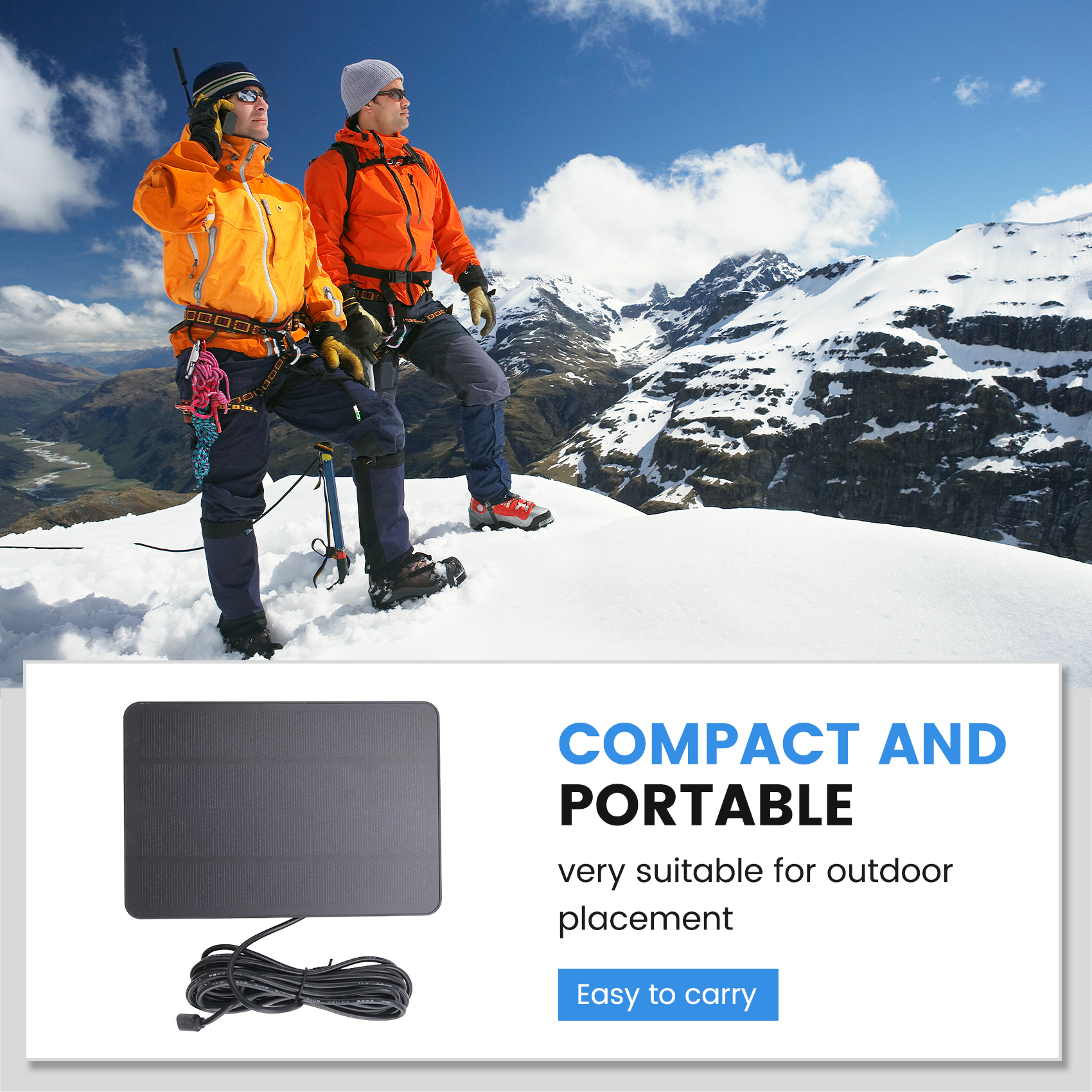 Waterproof Solar Panel Charger for Home Security Camera Solar Cells Powered2426