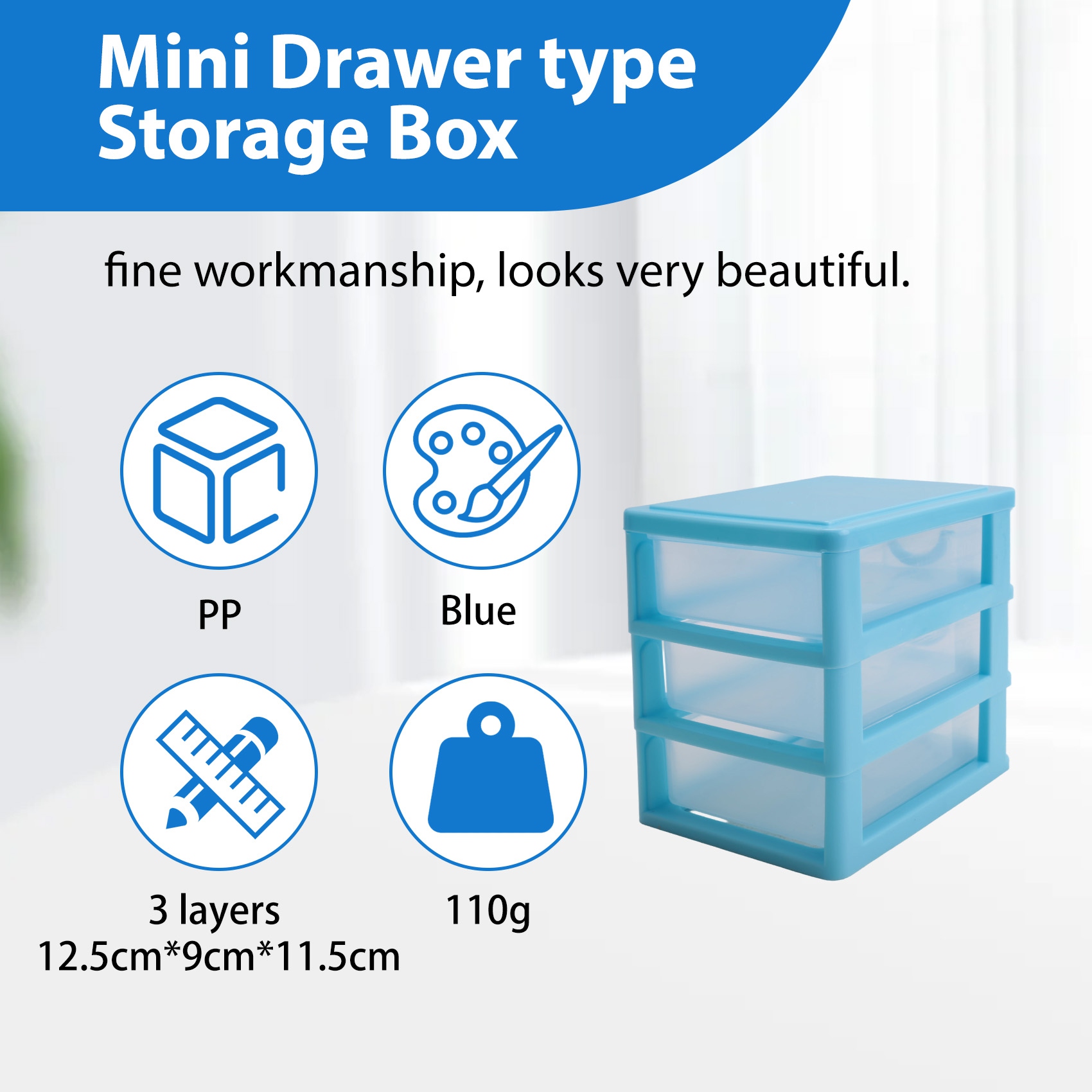 Mini Translucent Drawer Type Plastic Storage Box Q6E48663