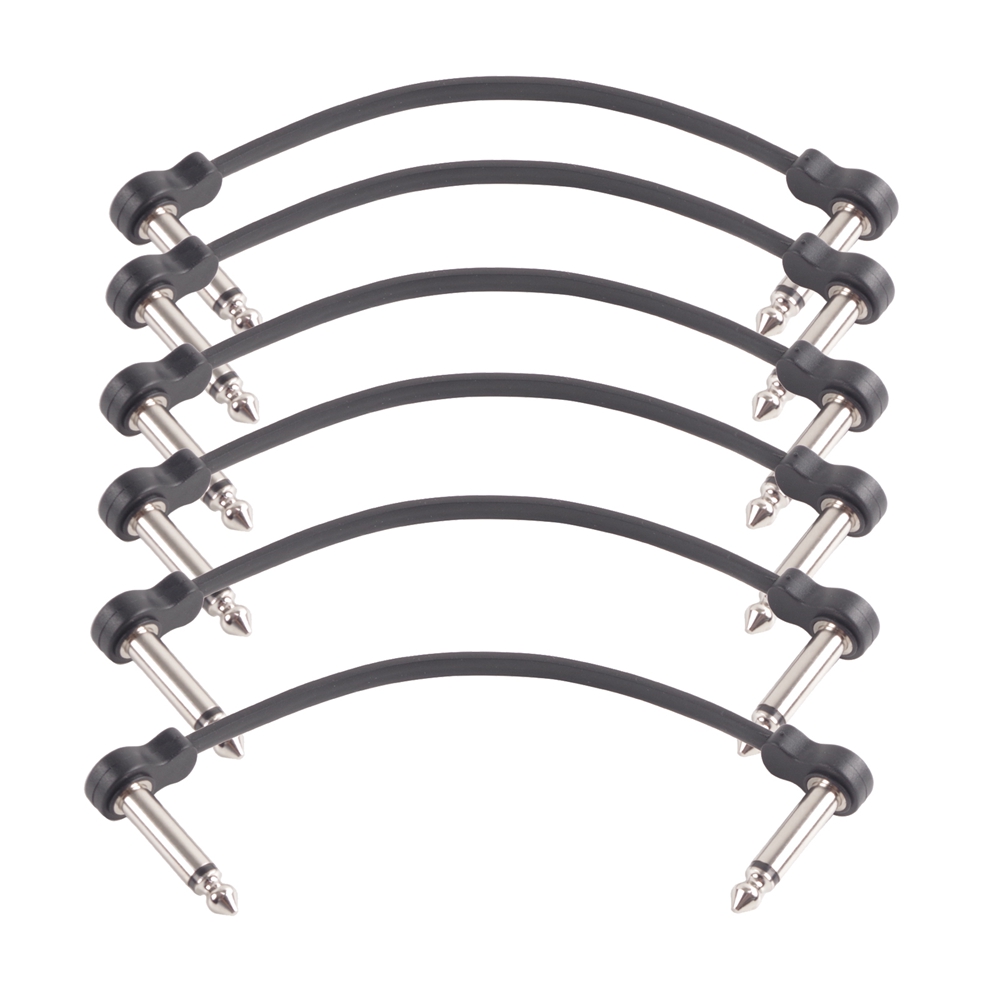 1X(6 Packs 16cm Guitar Effect Pedal Flat Patch Cables Instrument Guitar2431