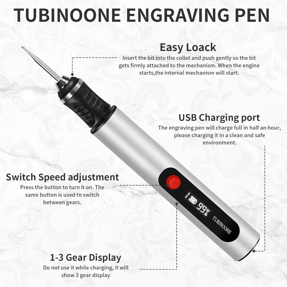 Gravierstift, für Künstler & Heimwerker - Gravieren 50+ Oberflächen - Anfänger6534 - Bild 9 von 13