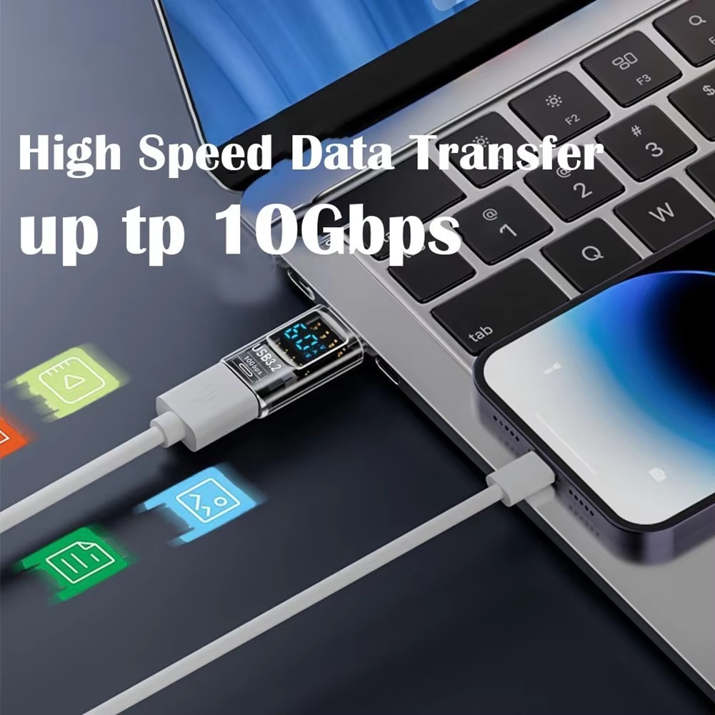 1PC Digital LED Display USB 3.2 Adapter 36-60W 10Gbps Laptop Type-C3978 - Bild 8 von 16
