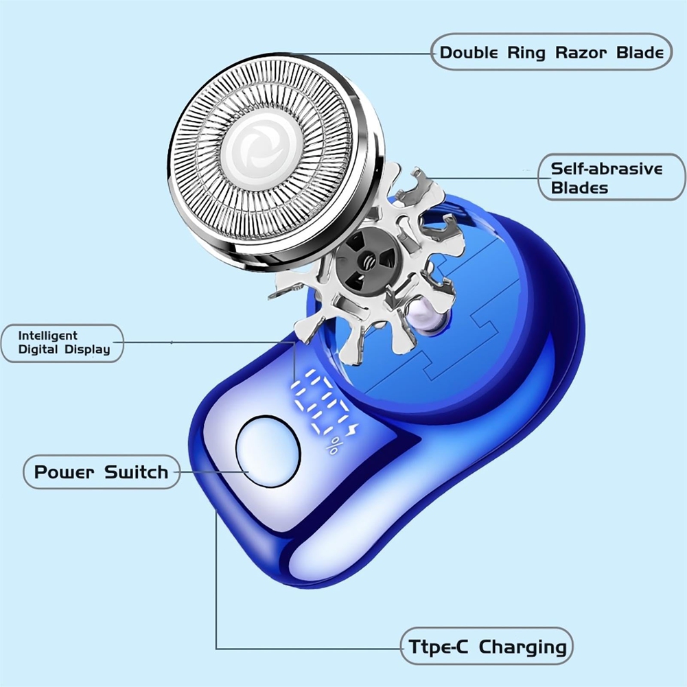 Herren Elektrischer Bartrasierer mit Digital Display, Edelstahl Spiralrasierer7688 - Bild 7 von 17
