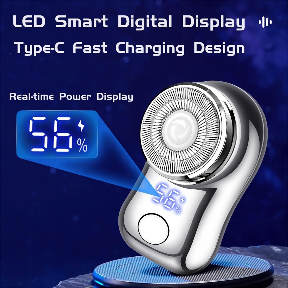 Herren Elektrischer Bartrasierer mit Digital Display, Edelstahl Spiralrasierer7688 - Bild 17 von 17