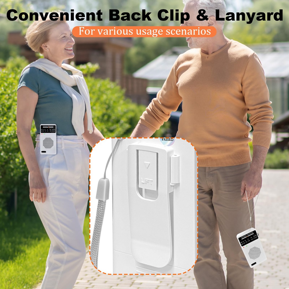 Radio AM FM Portátil, Radio de Bolsillo con Altavoz y Conector para Auriculares, Mini9389 - Imagen 11 de 17