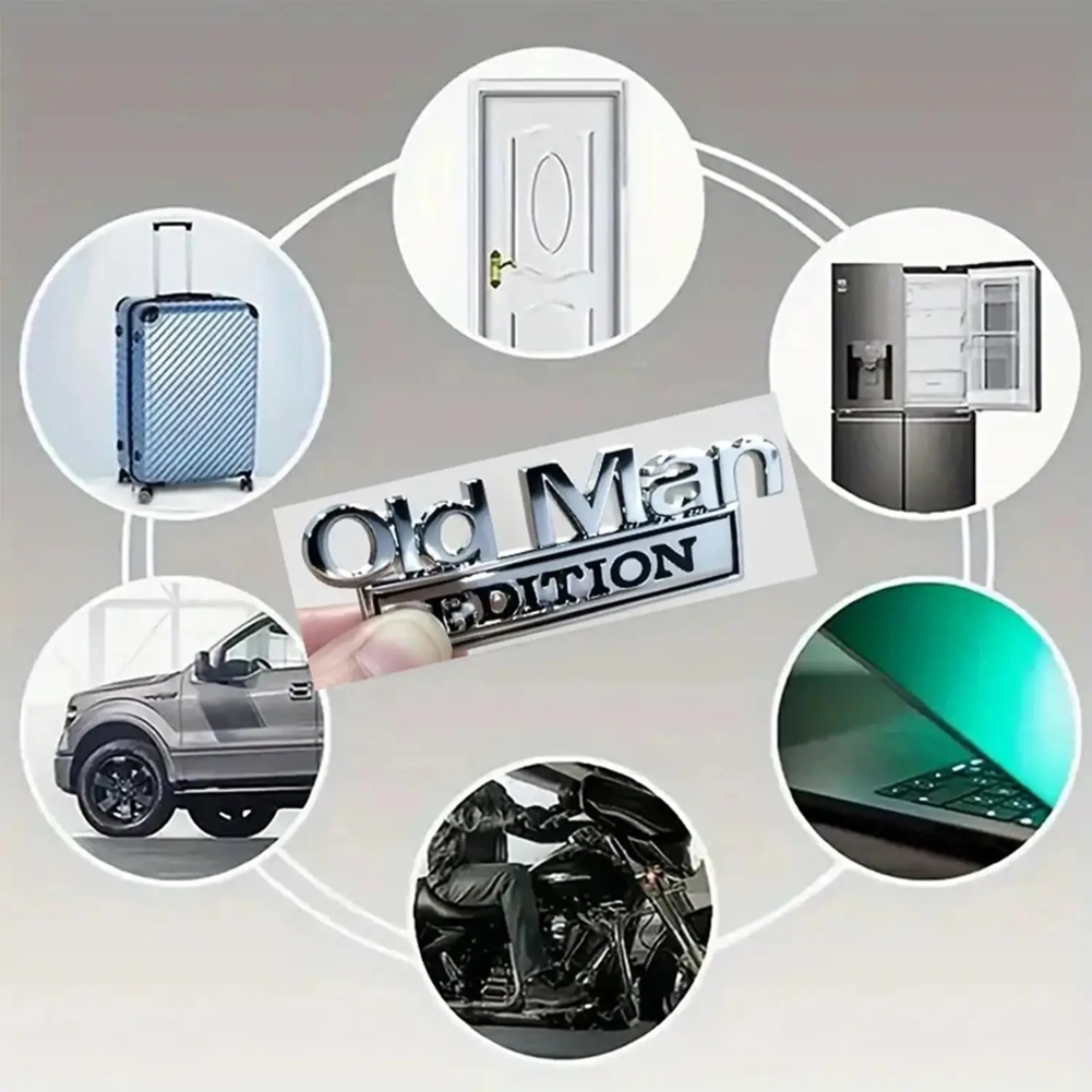 2 Pezzi Old Man Edition Emblema Auto, Adesivi 3D Metallo, Old Man Addition 5363 - Foto 11 di 15