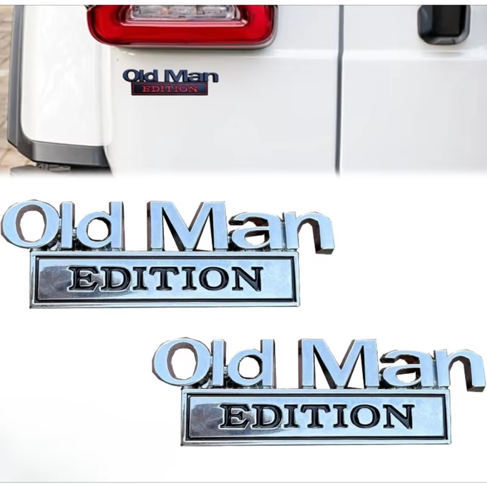 2 Pezzi Old Man Edition Emblema Auto, Adesivi 3D Metallo, Old Man Addition 5363 - Foto 12 di 15