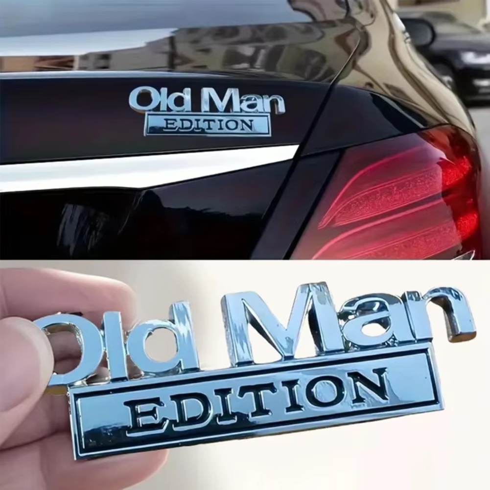 2 Pezzi Old Man Edition Emblema Auto, Adesivi 3D Metallo, Old Man Addition 5363 - Foto 13 di 15