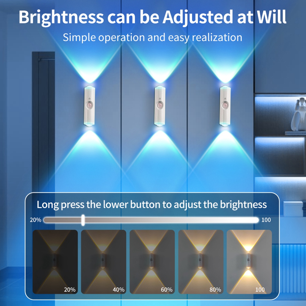 2 Stück LED Schrankleuchten mit Bewegungsmelder Wiederaufladbare Ambiente Wand Lampe6446 - Bild 9 von 21